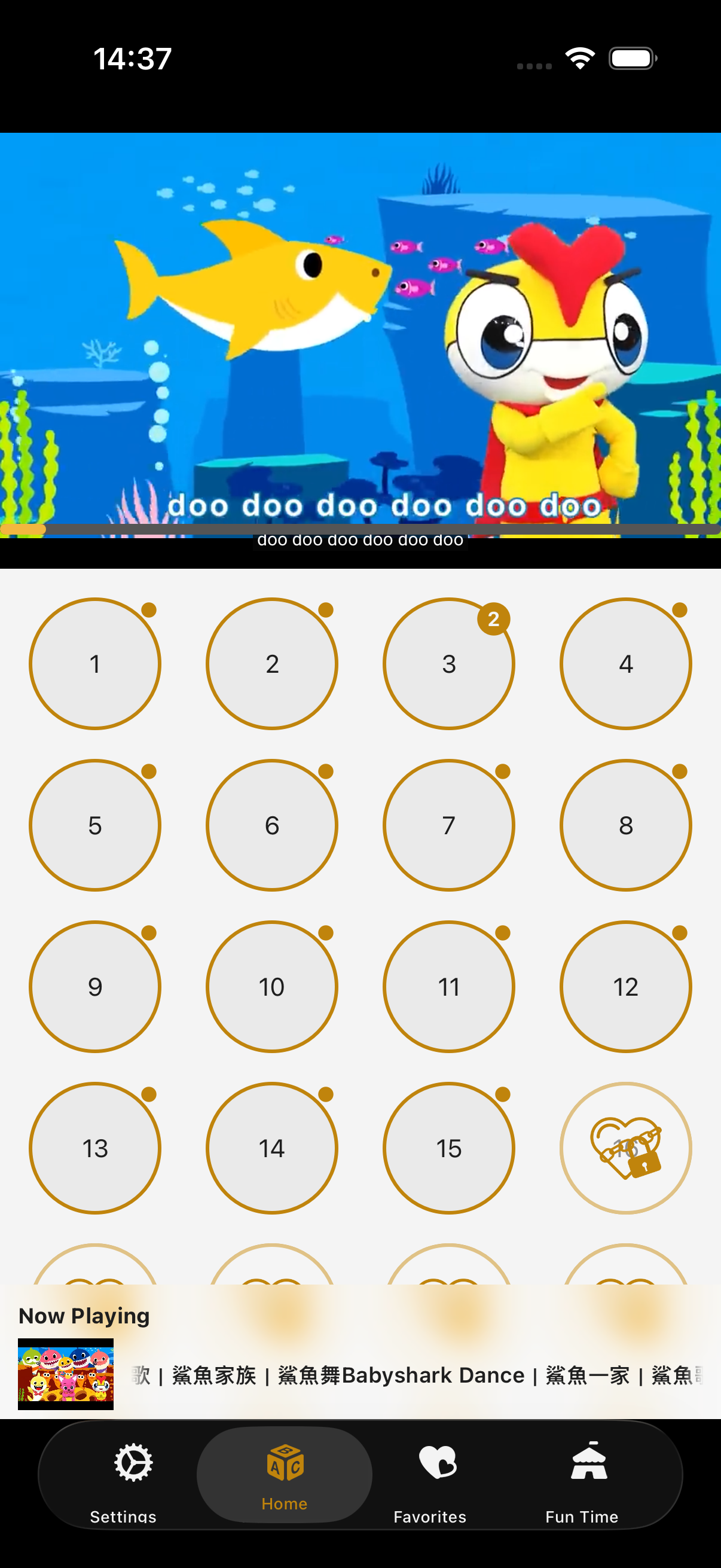 Baby Kids Tube app screen