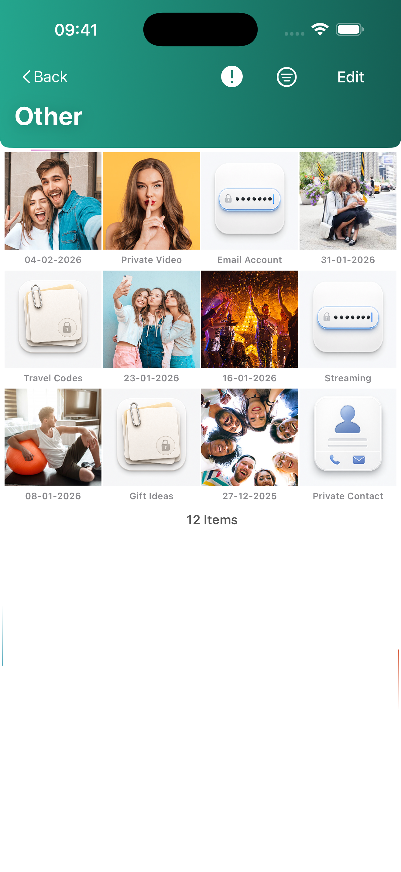 Photos X app screen